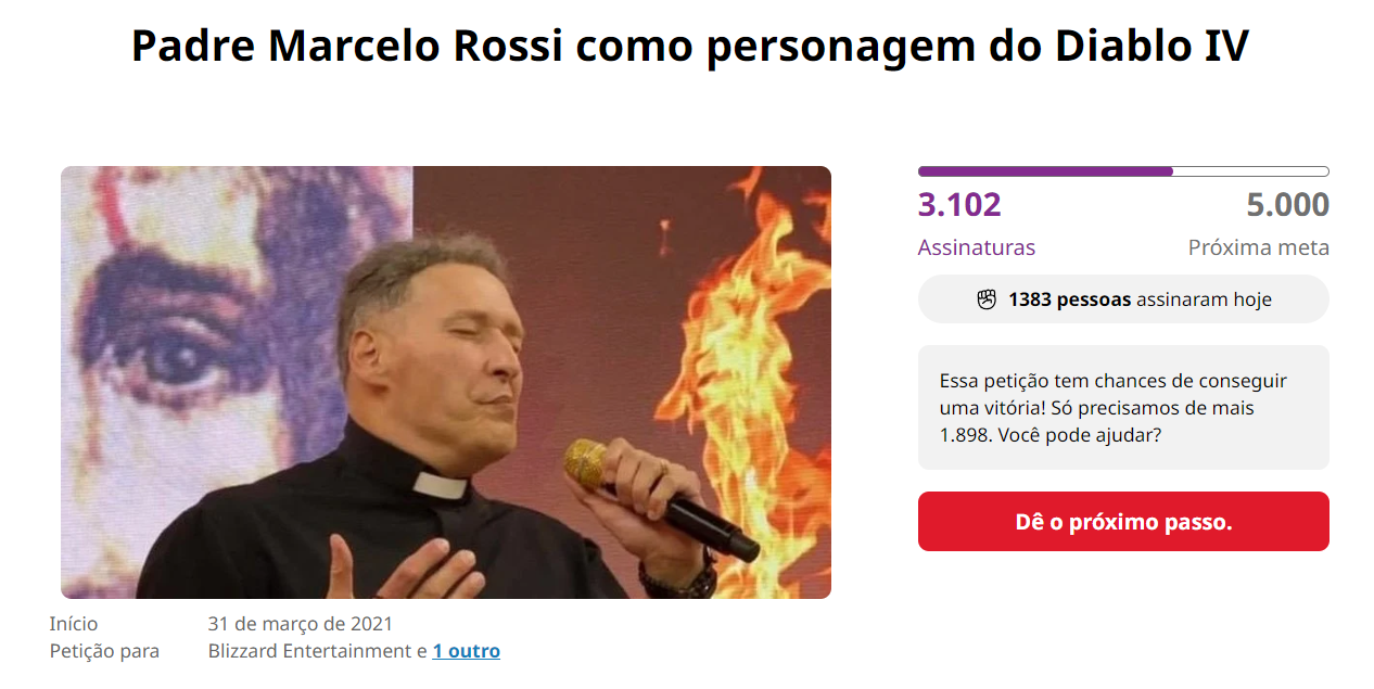 Diablo 4 petição pede para adicionar Padre Marcelo no jogo