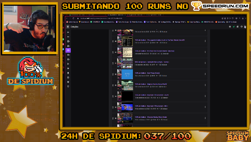 LD enviando suas 100 speedruns para a speedrun.com. Fonte: @LDspeedruns