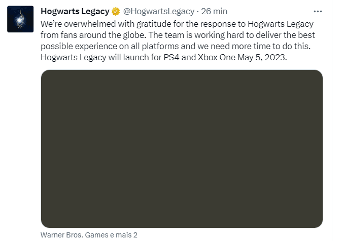 Hogwarts Legacy on X: We're overwhelmed with gratitude for the response to Hogwarts  Legacy from fans around the globe. The team is working hard to deliver the  best possible experience on all