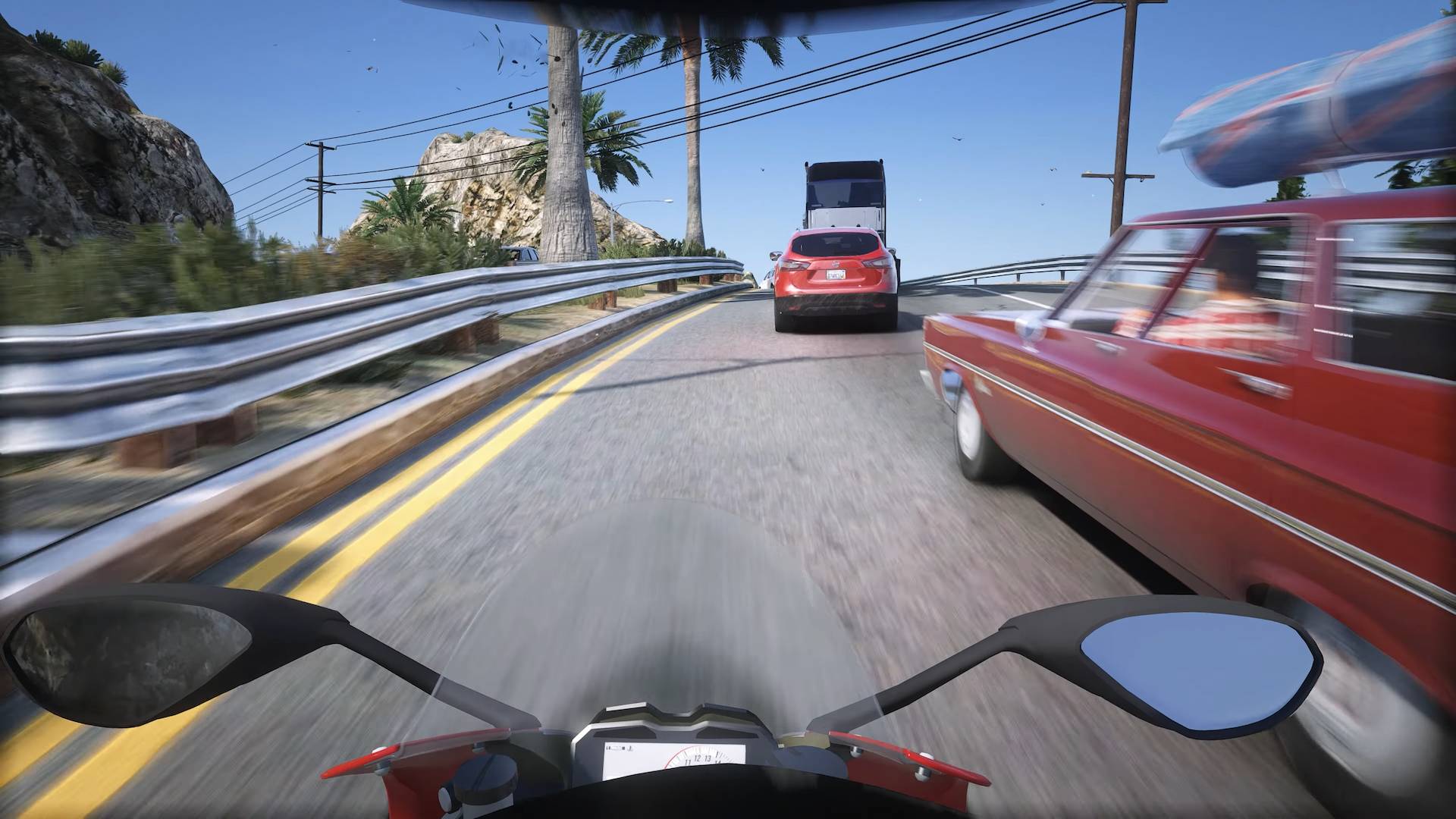 This Ray Traced Ultrarealistic GTA V Motorbike POV Showcase With