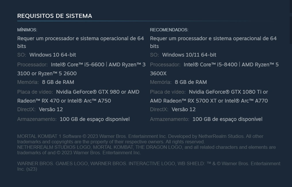 Meu PC roda Mortal Kombat 1? Veja requisitos no computador