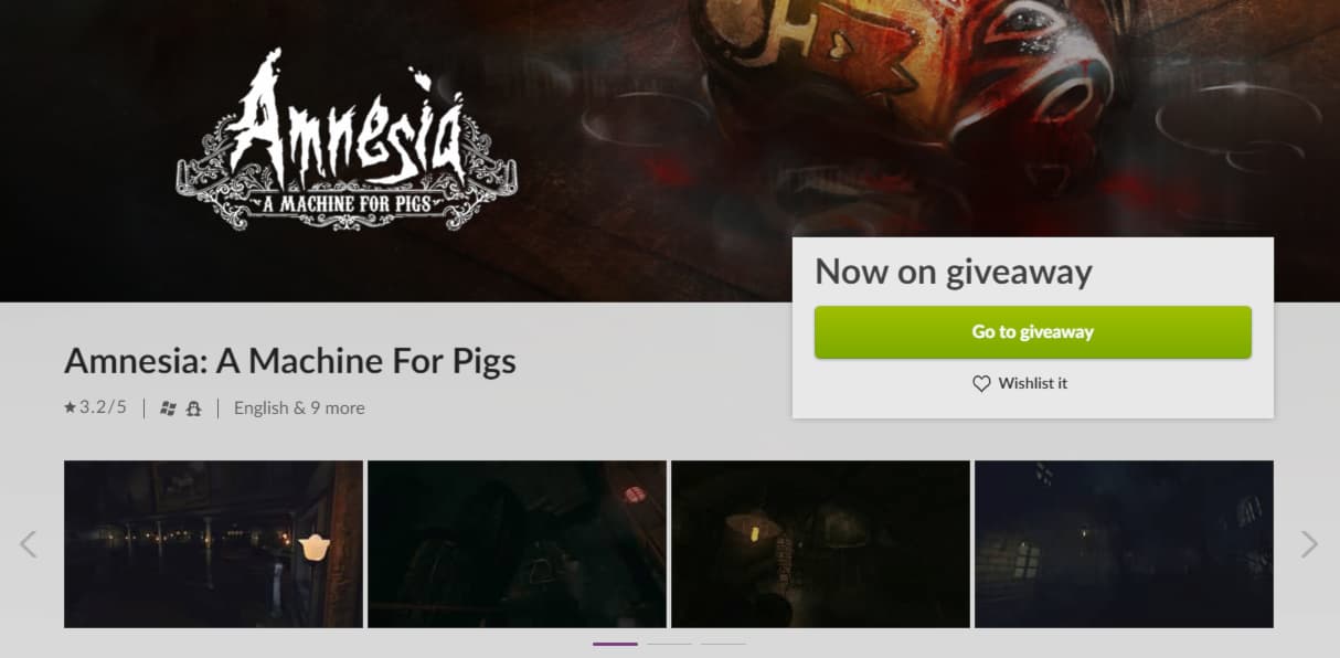 Amnesia: A Machine For Pigs grátis para resgate no PC via GOG