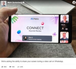 WhatsApp vai permitir compartilhar tela em chamadas de vídeo
