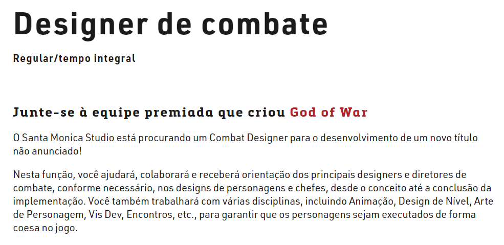 Novo God of War pode estar no forno, sugere vaga de emprego