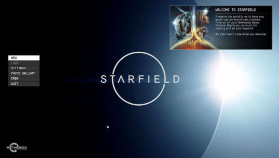 Starfield polêmica tela inicial desenvolvedores