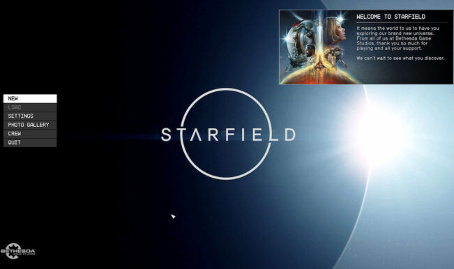 Starfield polêmica tela inicial desenvolvedores