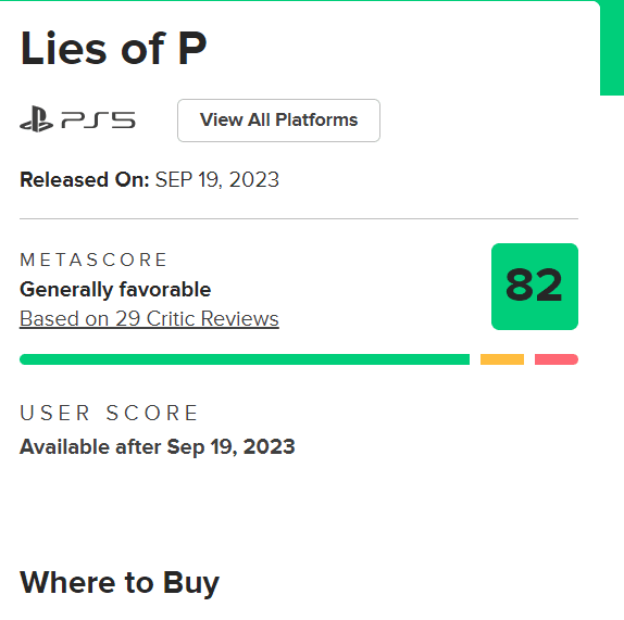 Veja as notas que Lies of P está recebendo - PSBR Play