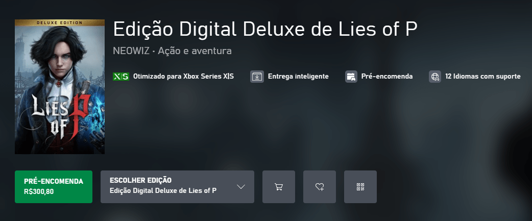 Lies of P preço Xbox