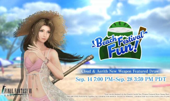 Final Fantasy 7 Ever Crisis Aerith Verão Skin praia