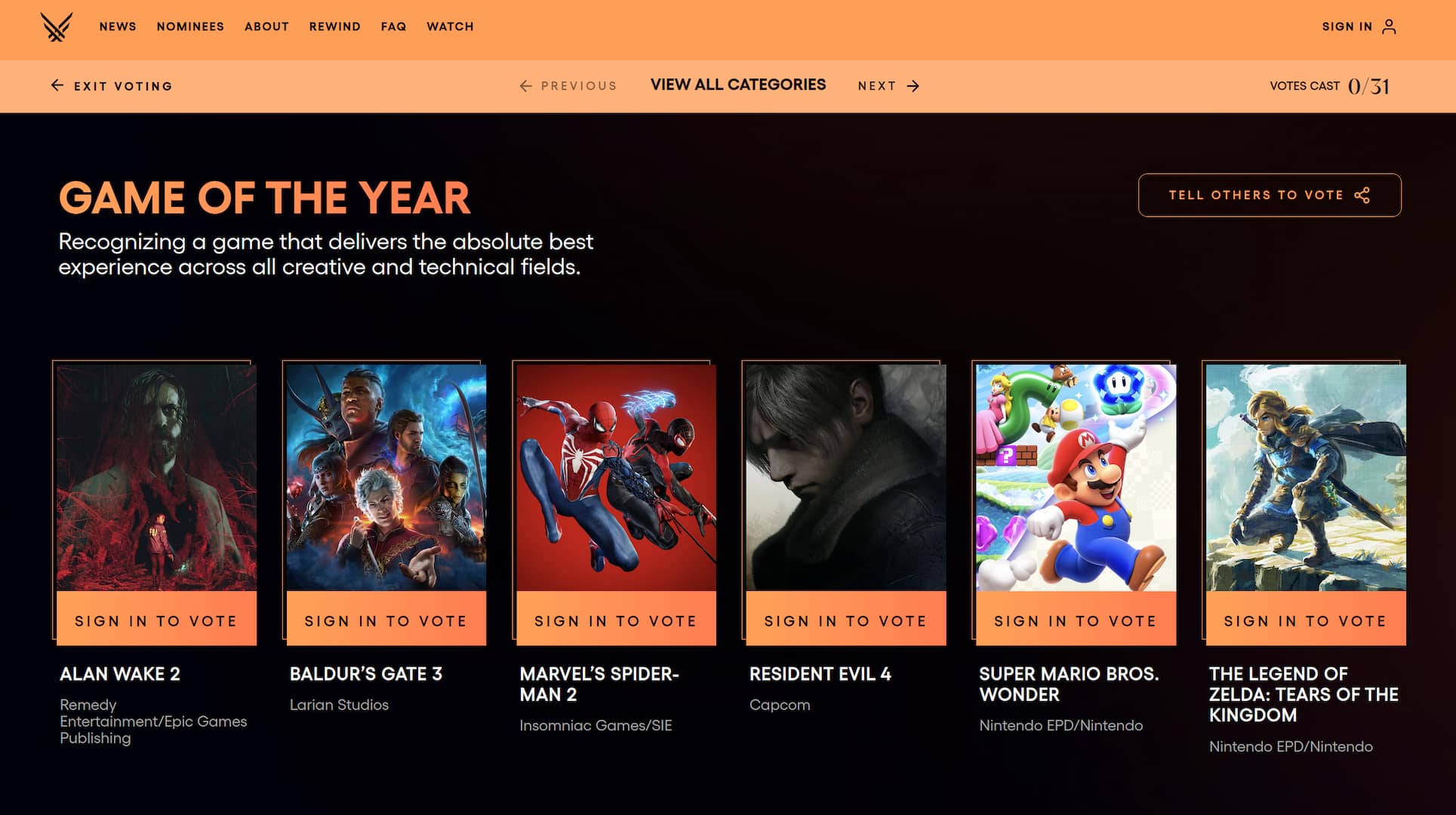 The Game Awards 2023 revela lista de indicados