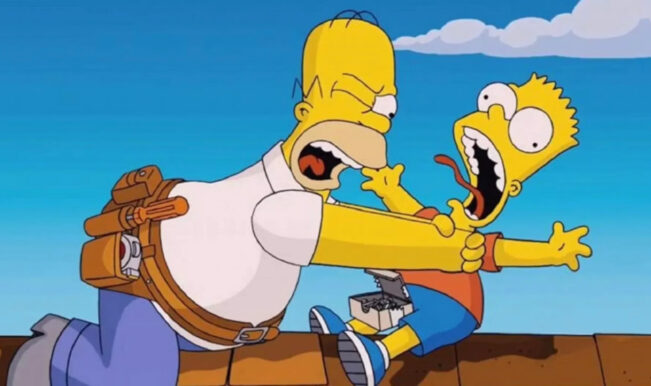 The Simpsons Homer não estrangula Bart mais piada fim