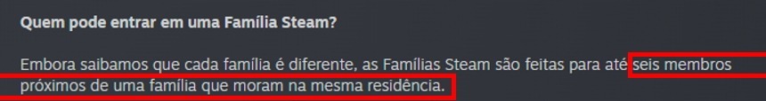 Família Steam - regra para pessoas que moram na mesma residência