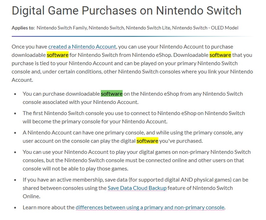 Nintendo se contradiz em seu site