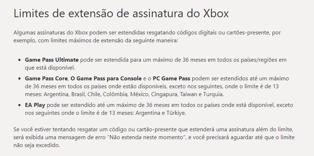 Game Pass - Microsoft limita extensão de assinatura