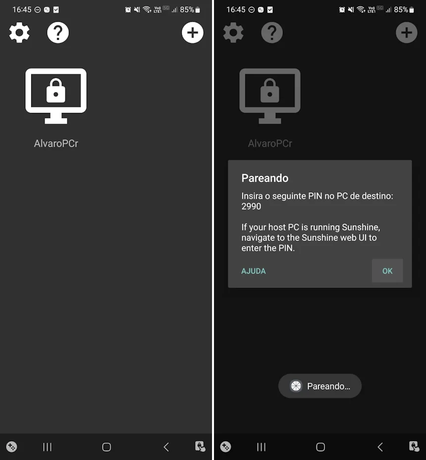 Como fazer o streaming de jogos do PC para o celular - Passo 7