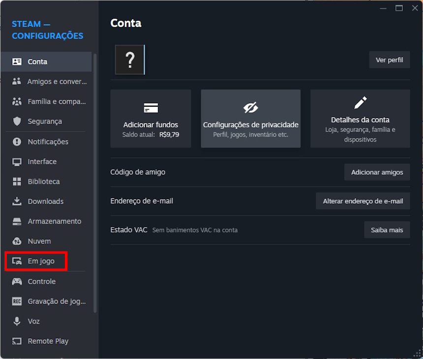 Como usar a ferramenta de monitorarmento de desempenho da Steam - Passo 2