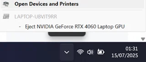 Windows 11 - bug ejetar GPU