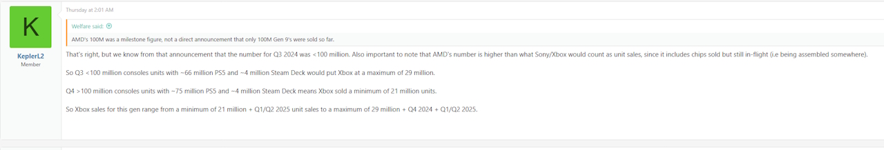 KeplerL2 comenta sobre vendas do Xbox Series