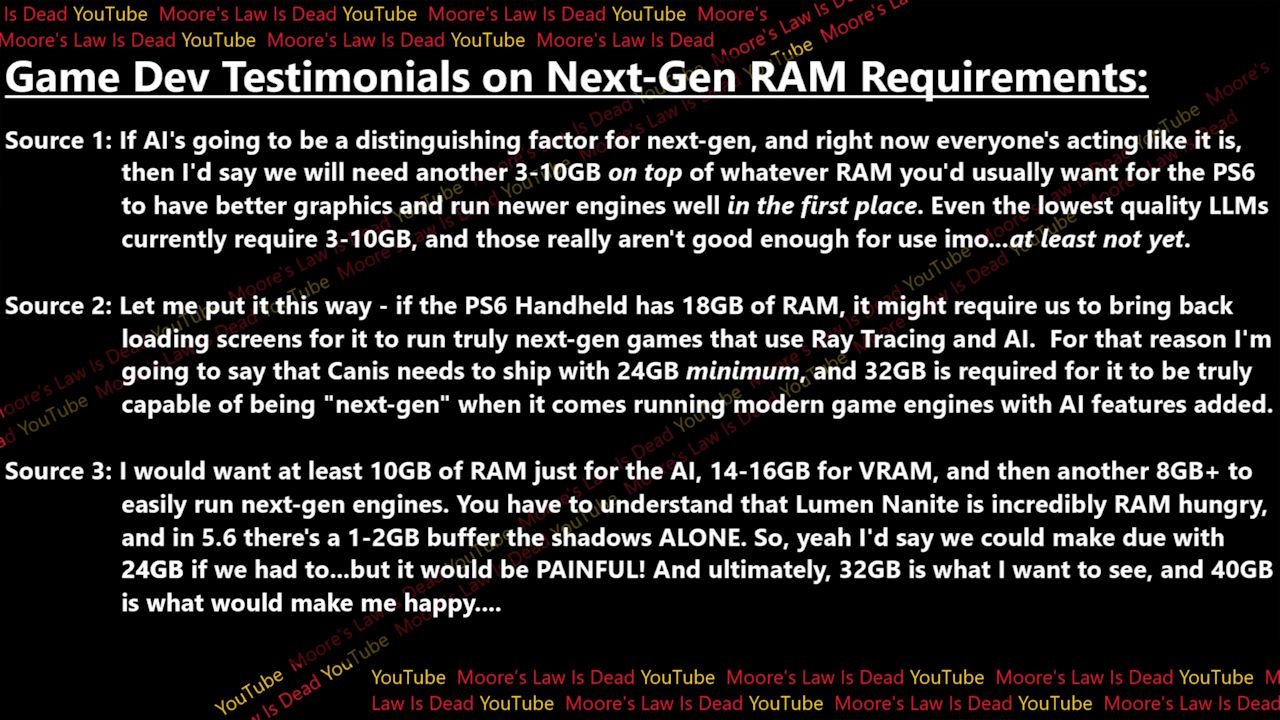 PlayStation 6 portátil - devs comentam memória