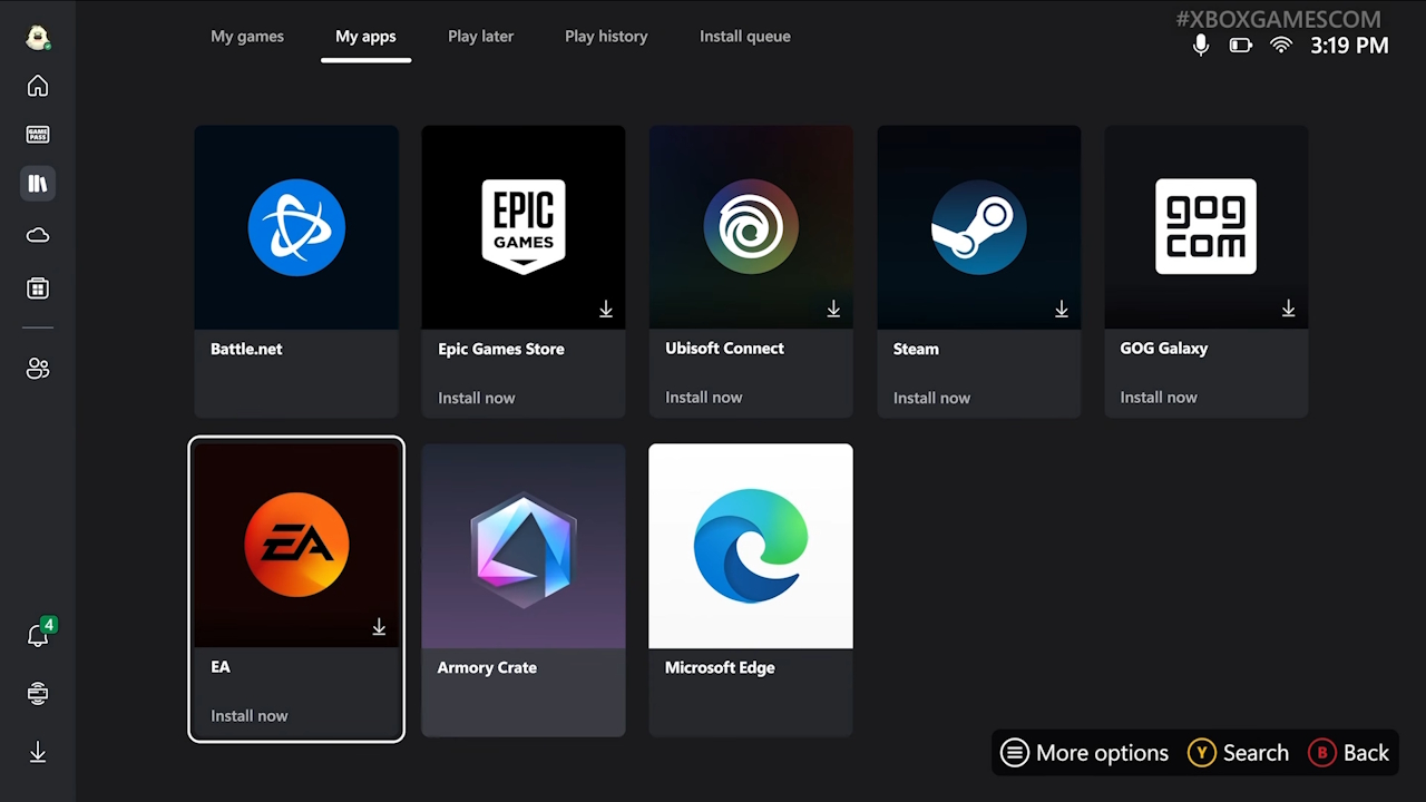 ROG Xbox Ally - interface