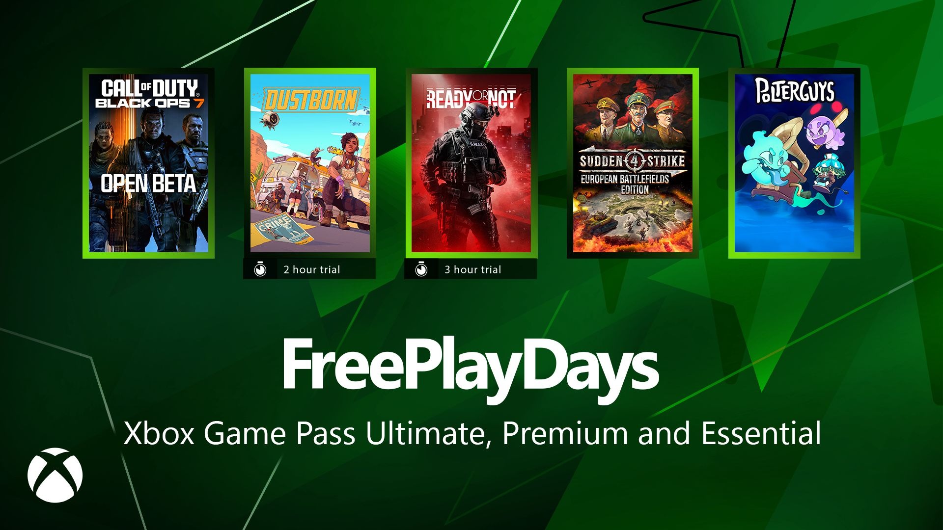 Xbox Dias para Jogar de Graça