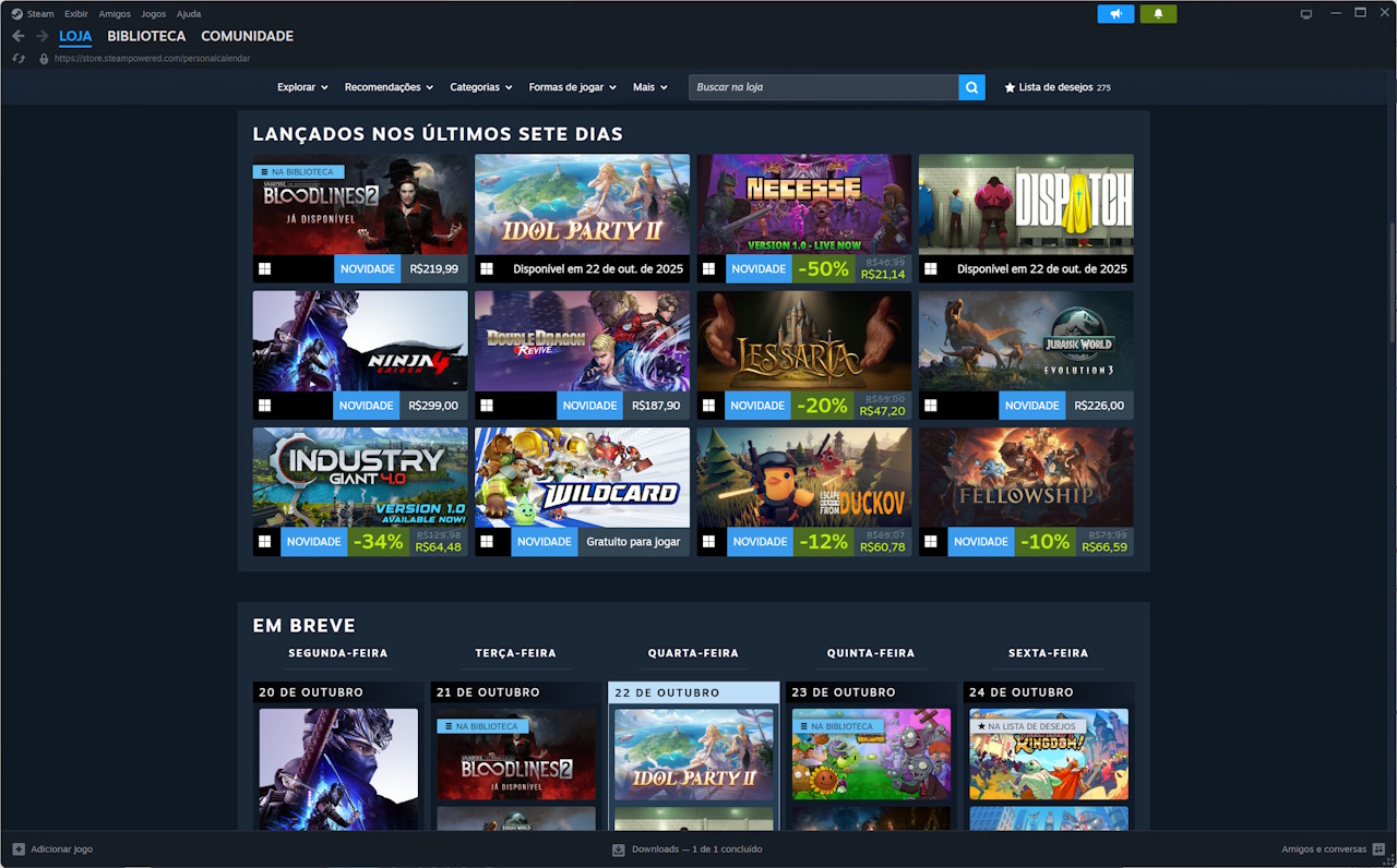 Steam - Calendário Pessoal