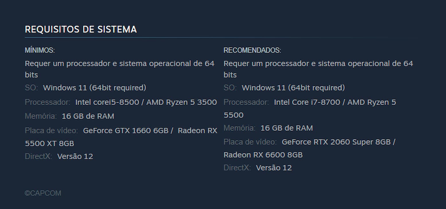 Resident Evil Requiem Requisitos PC
