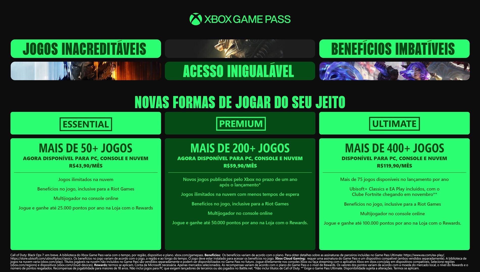 Xbox Game Pass Brasil novos preços e planos
