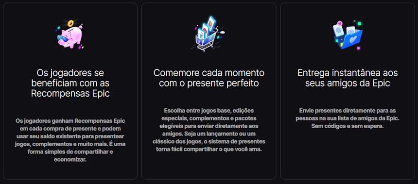 Epic Games Store - opção de presentes