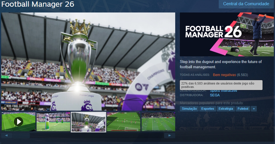 Football Manager 26 Football Manager 26 - análises negativas
