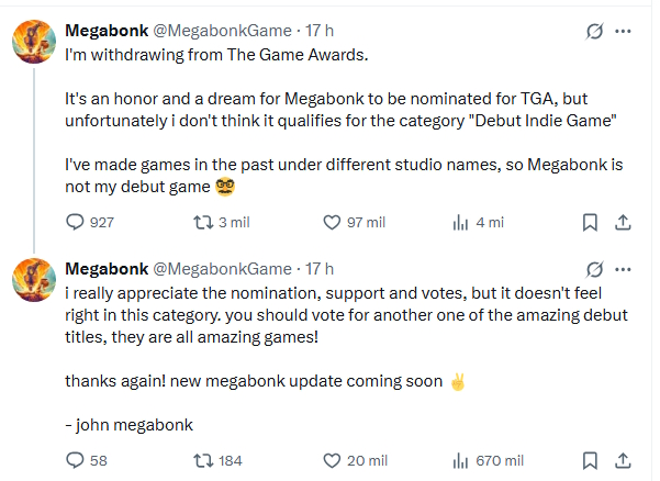 Megabonk está fora do TGA 2025