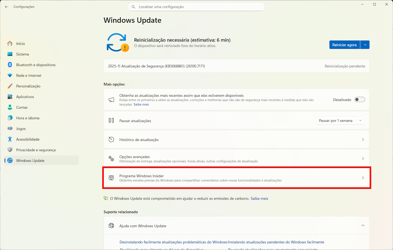 Windows 11 - versão preview para modo Full Screen Xbox