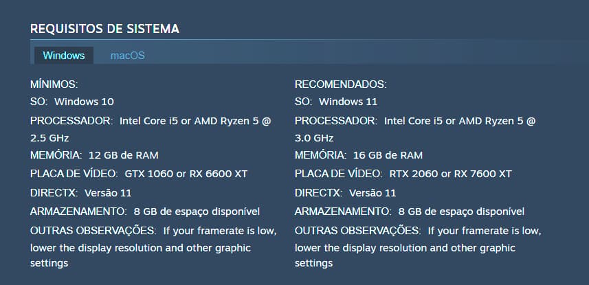 Paralives requisitos