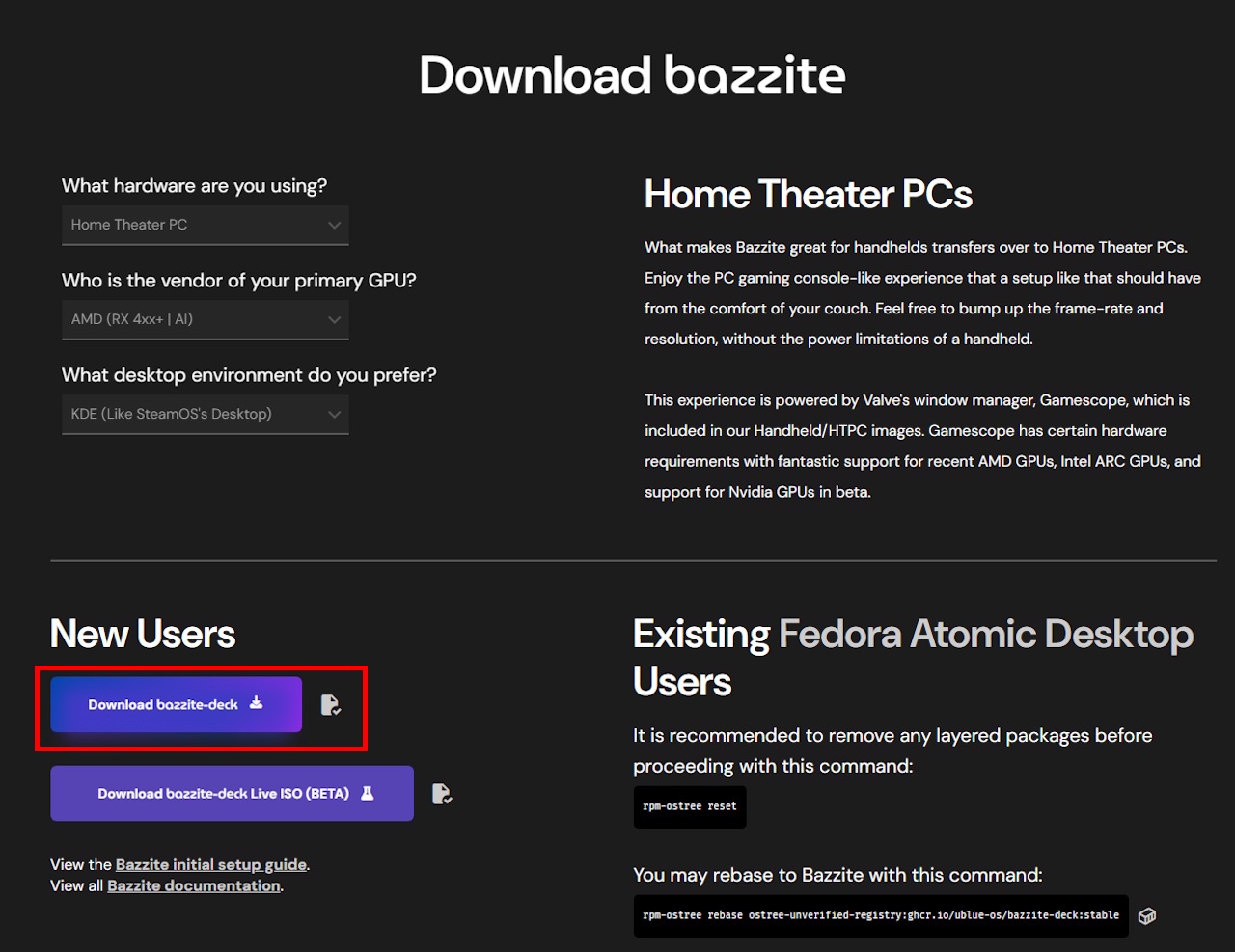 Como baixar o Bazzite
