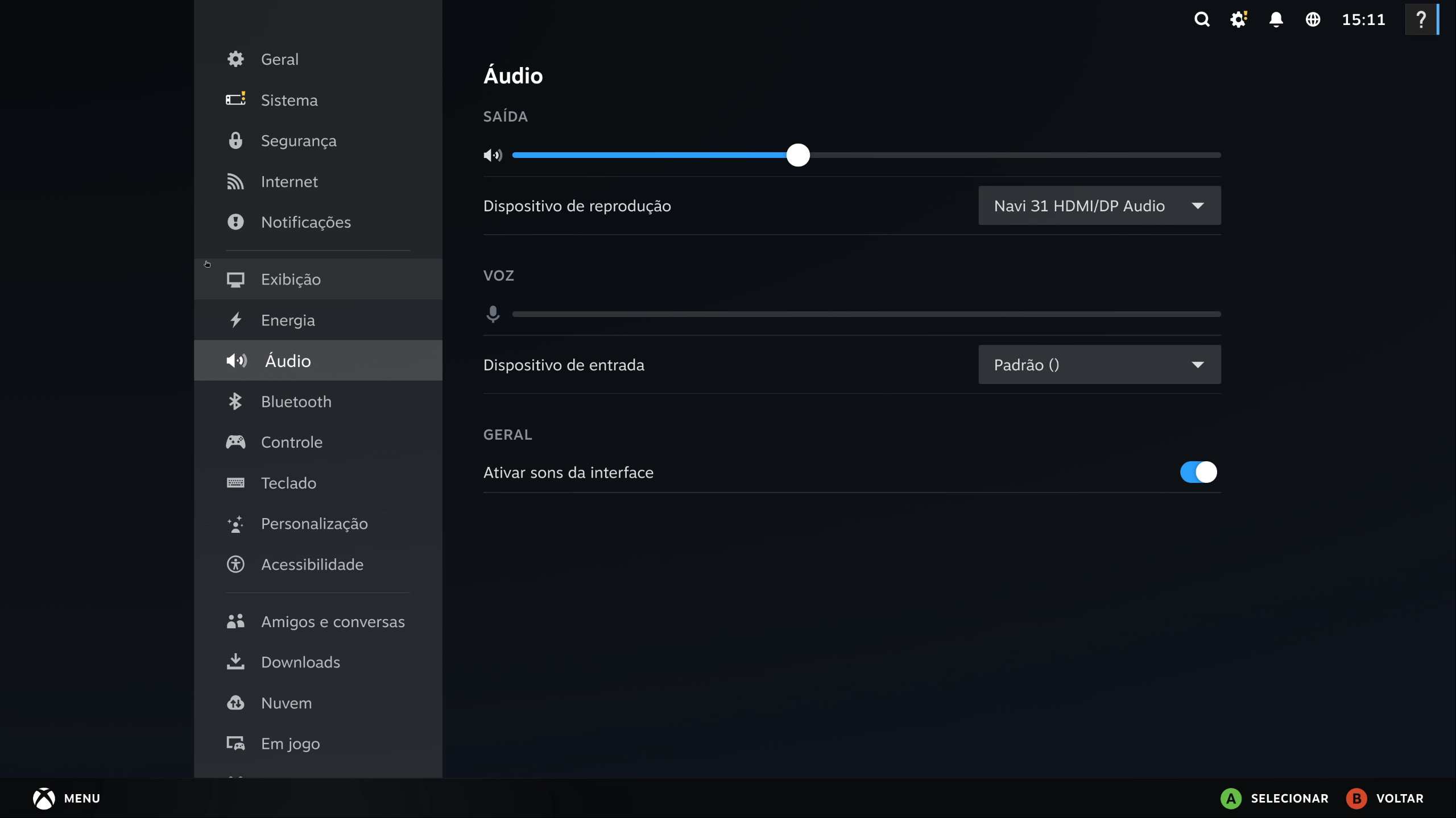 Como mudar o dispositivo de áudio no Bazzite