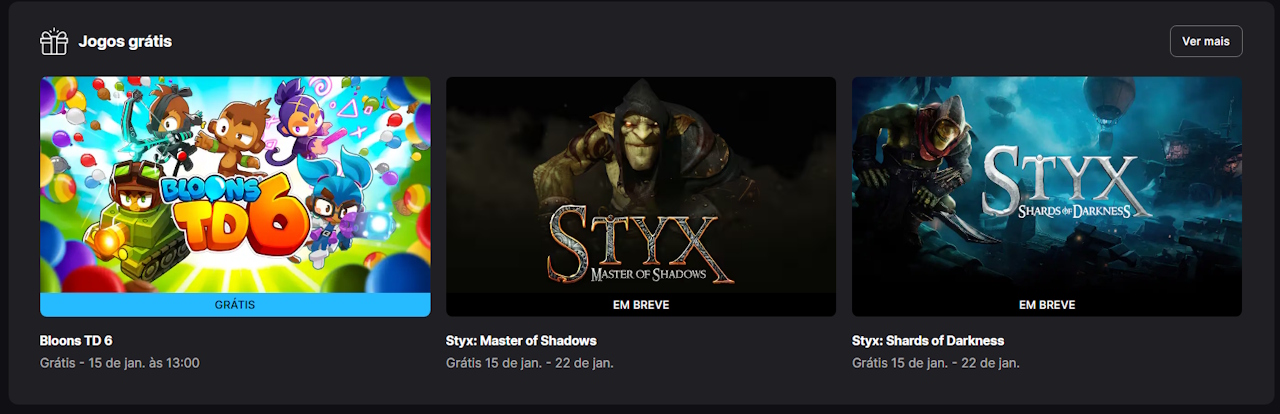 Epic Games Store - próximos jogos grátis