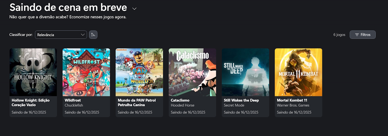 Game Pass - jogos saindo do serviço em dezembro