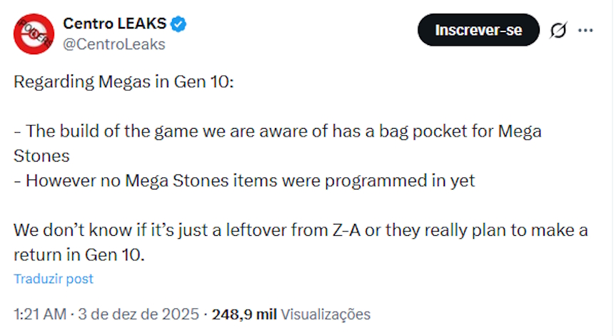 Pokémon Geração 10 - mega não confirmado