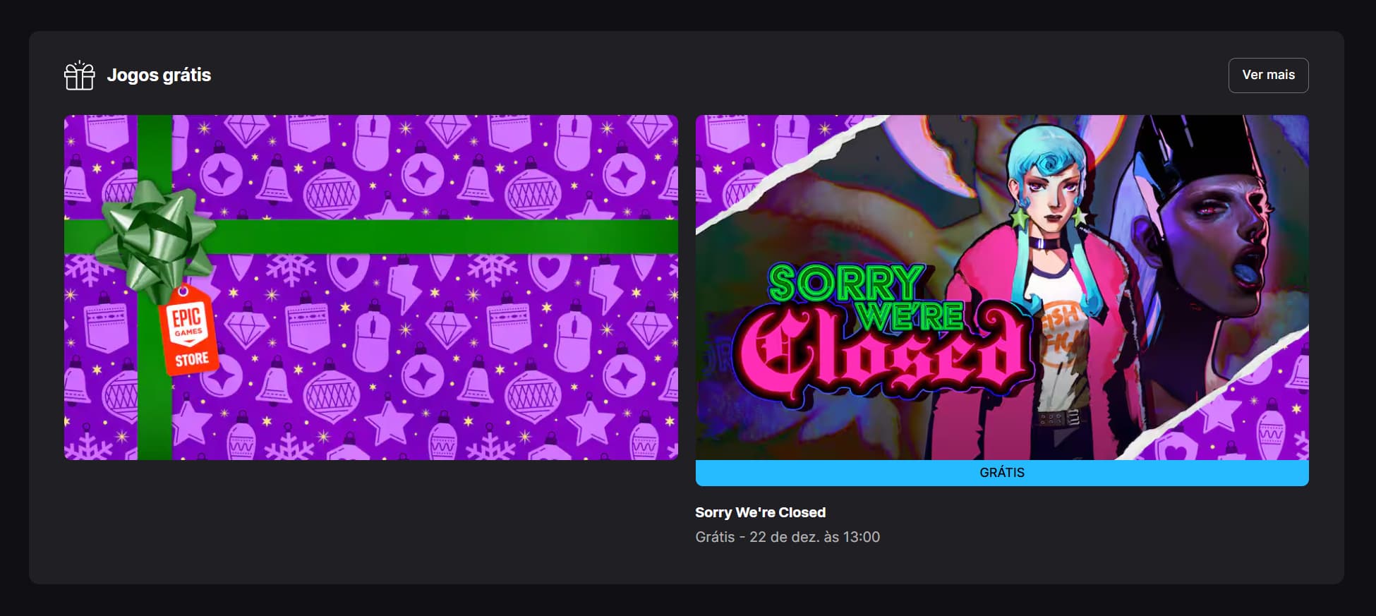 Epic Games jogo gratuito fim de ano