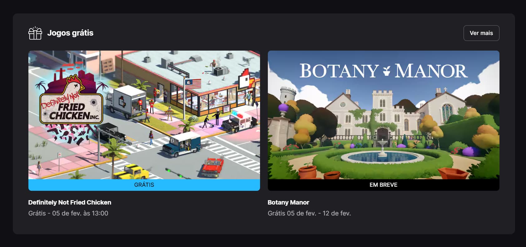 Jogo grátis Epic Games