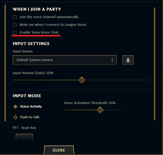 League of Legends - chat de voz para o time
