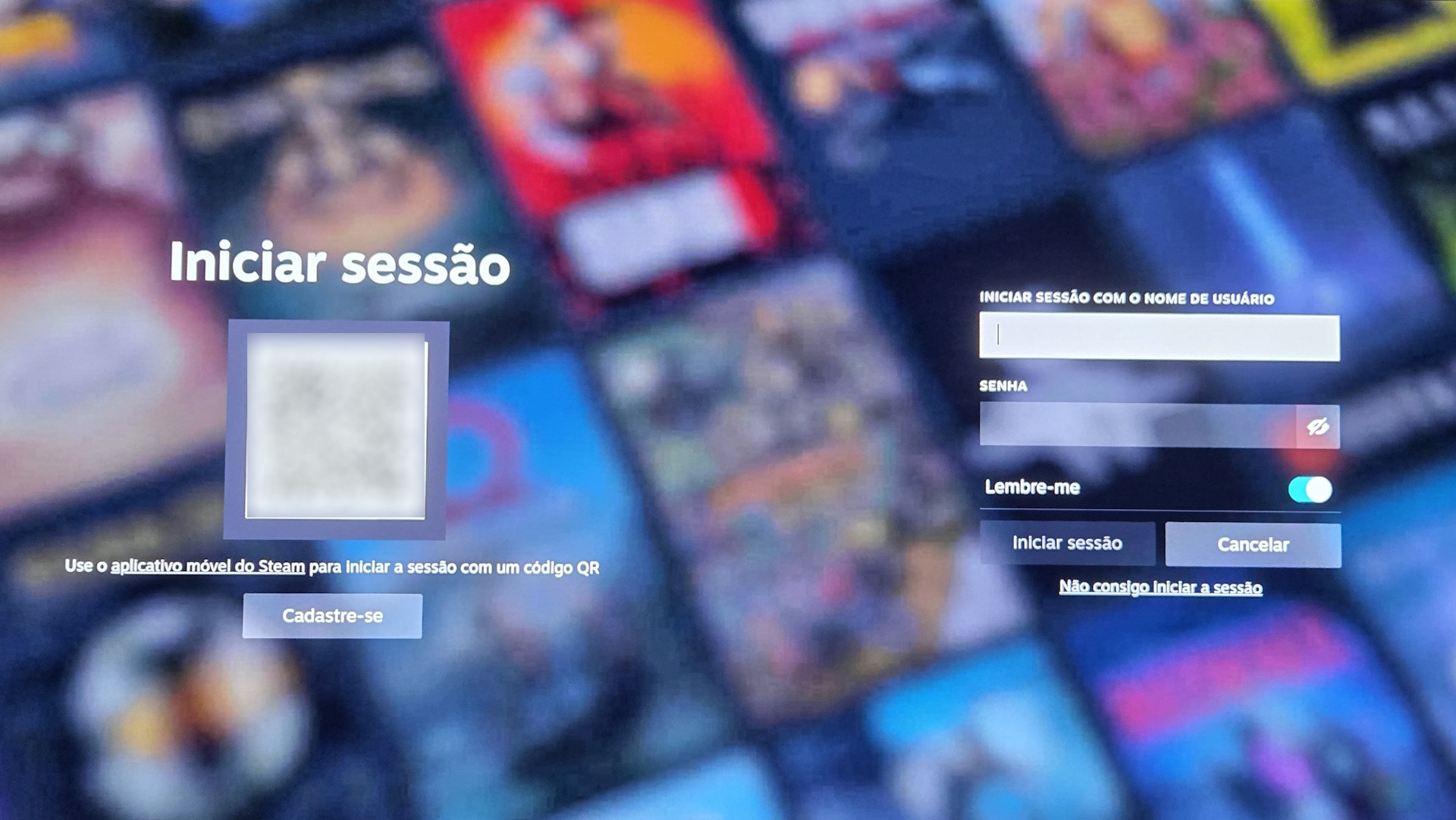 SteamOS - faça login na Steam