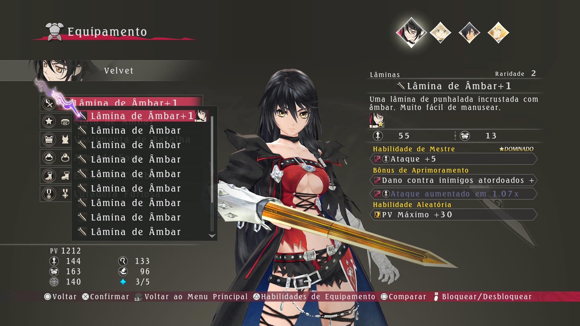 Tales of Berseria Remastered Tales of Berseria Remastered - equipamentos com o mesmo nome