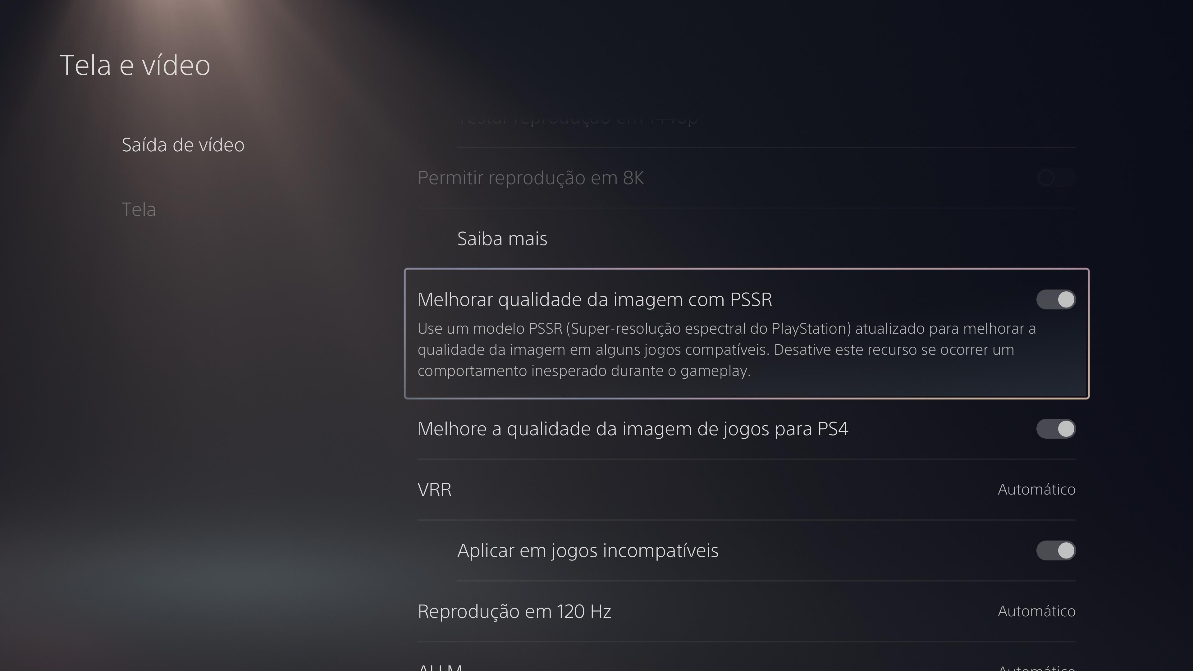PS5 Pro tutorial PSSR