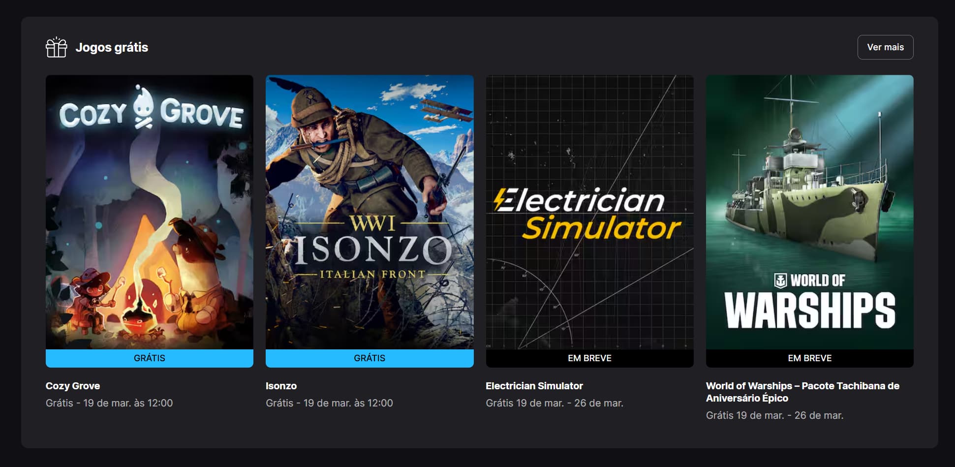 Jogo grátis Epic Games