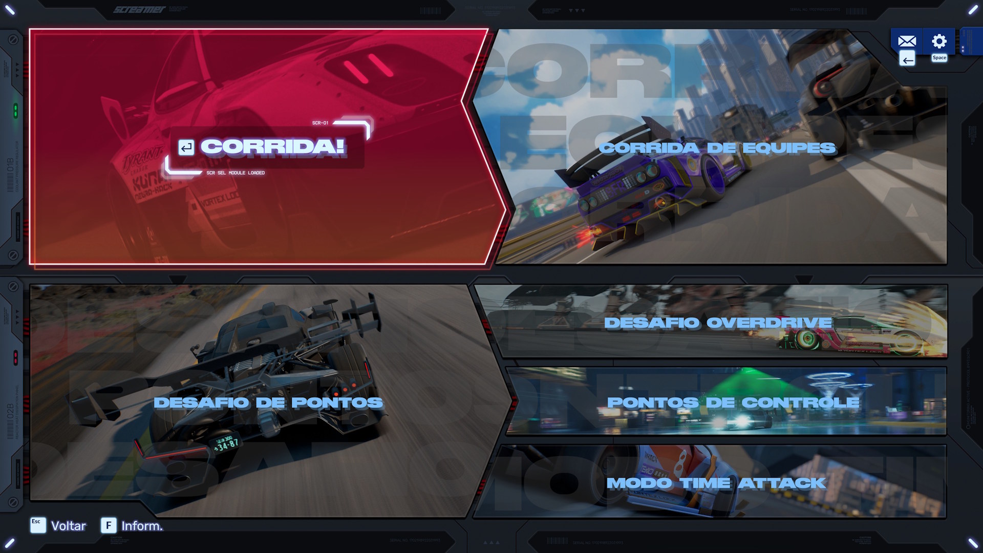 Screamer - modos de jogo