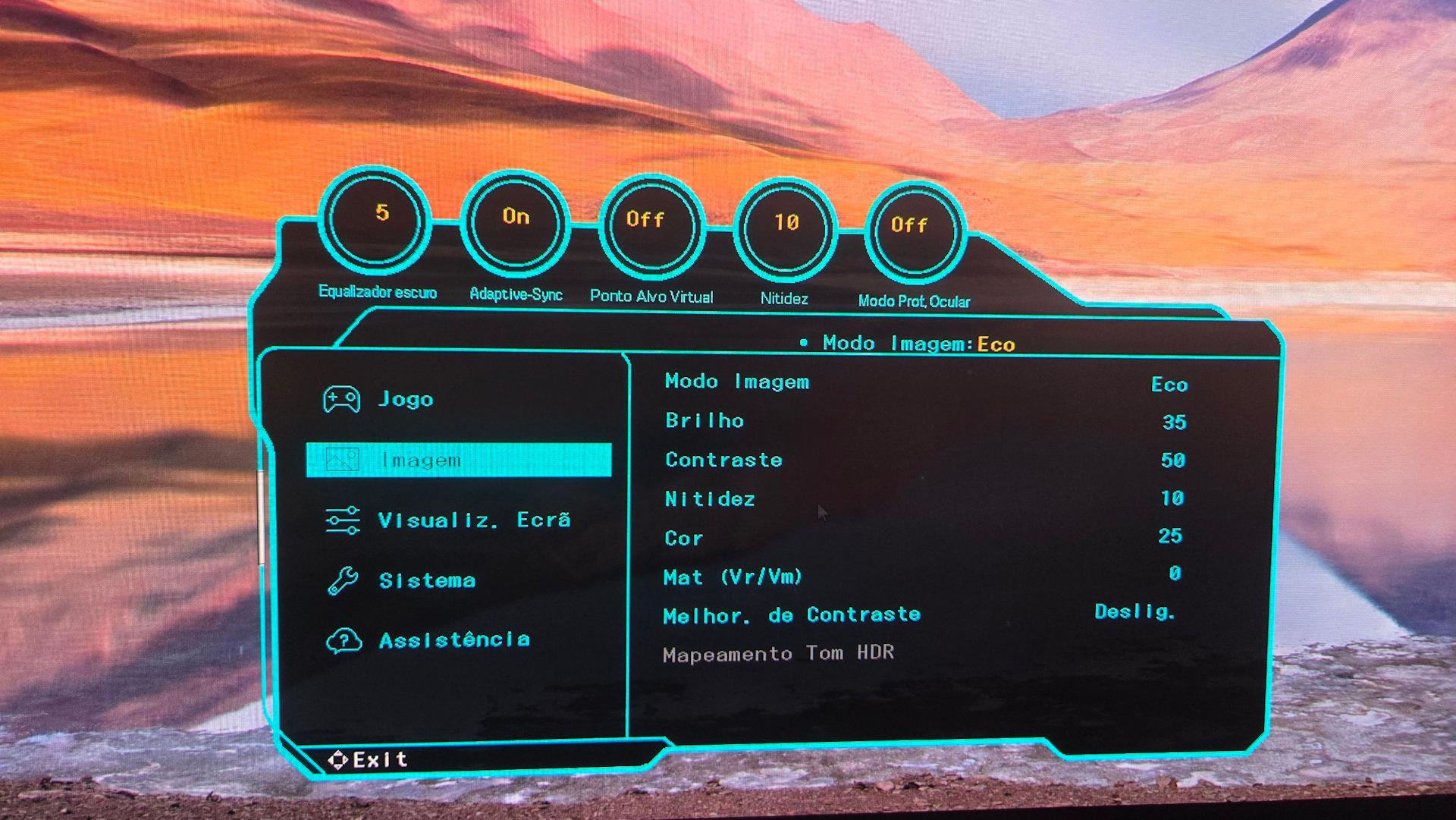 Odyssey OLED G5 - menu do monitor (2)