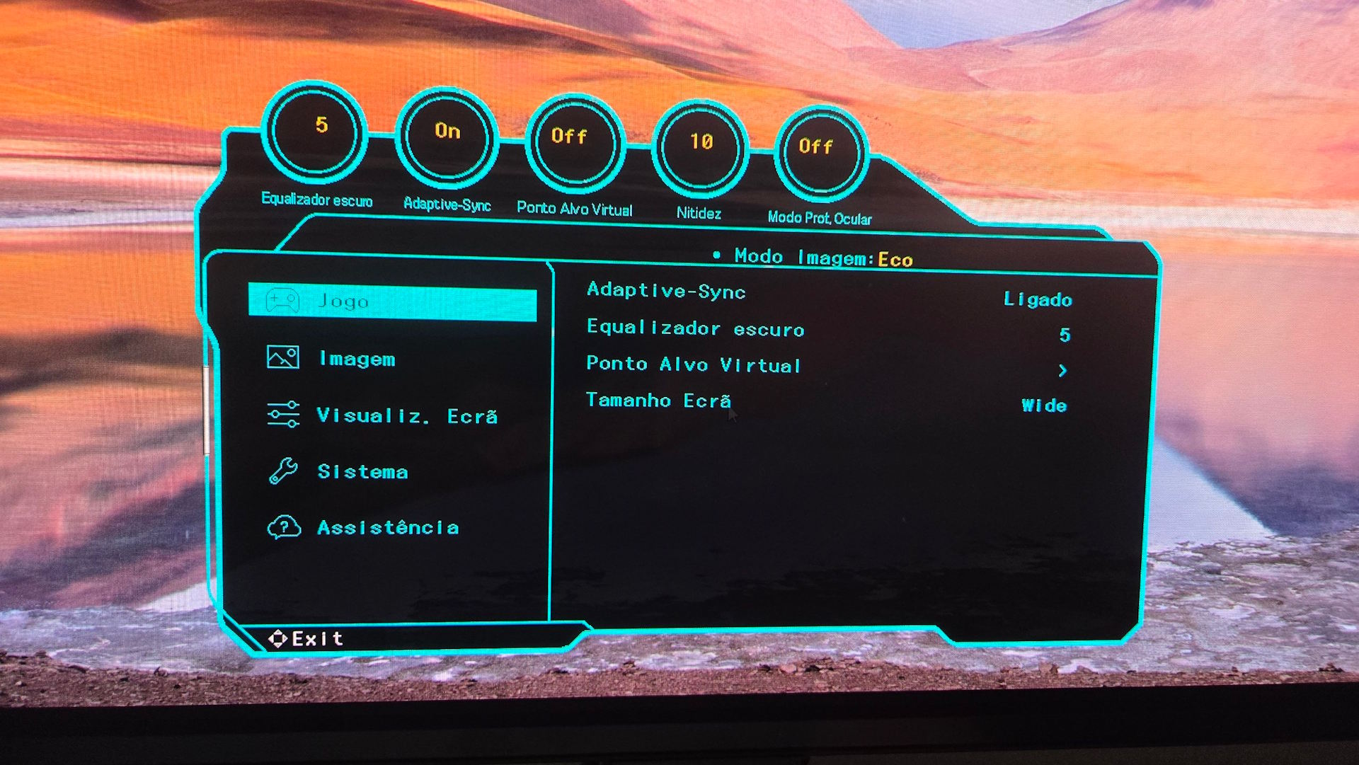Odyssey OLED G5 - menu do monitor