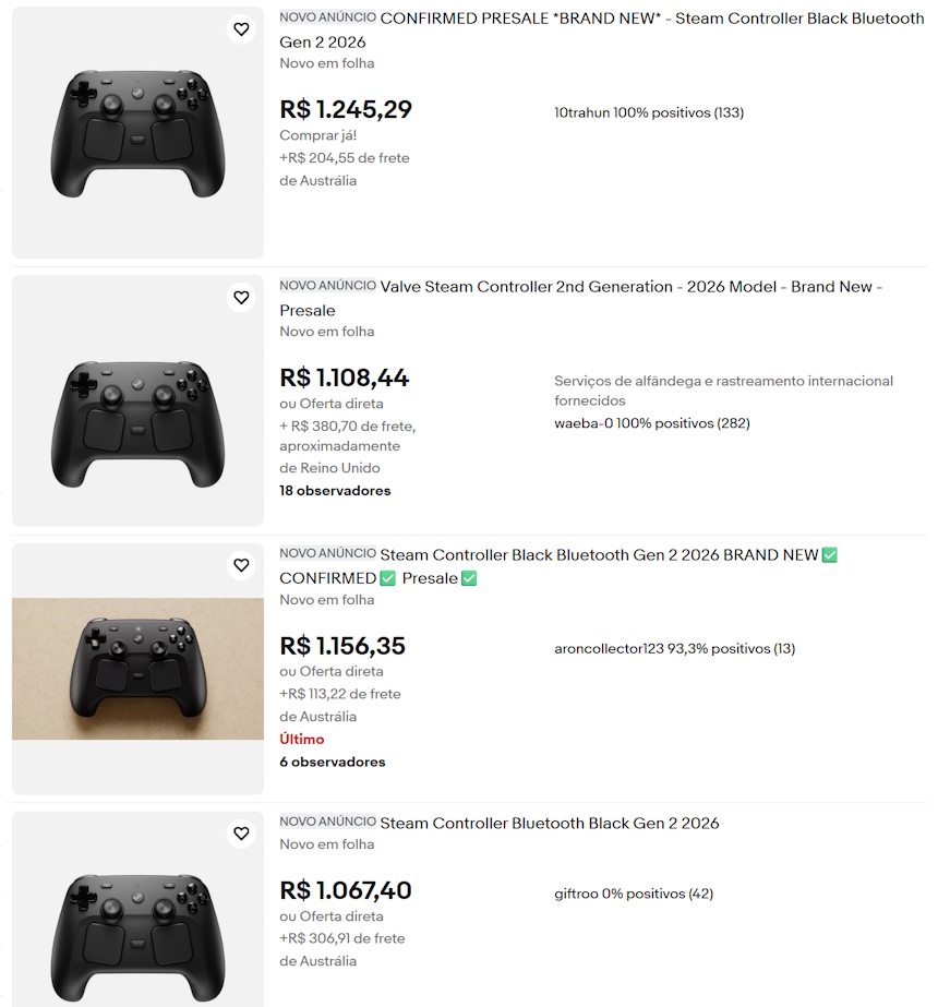 Steam Controller - anúncios no eBay