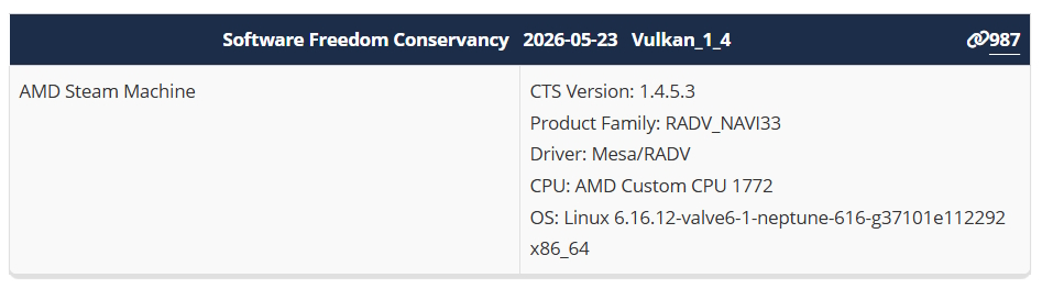 Steam Machine - certificação Vulkan